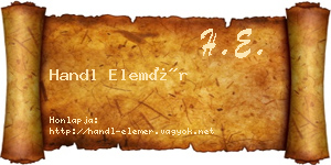 Handl Elemér névjegykártya